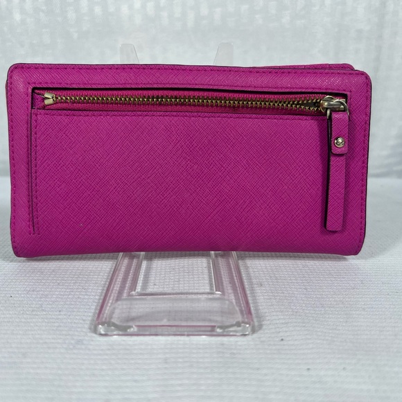 Kate Spade New York Fuchsia Saffiano Leather Slim Wallet - Picture 2 of 11